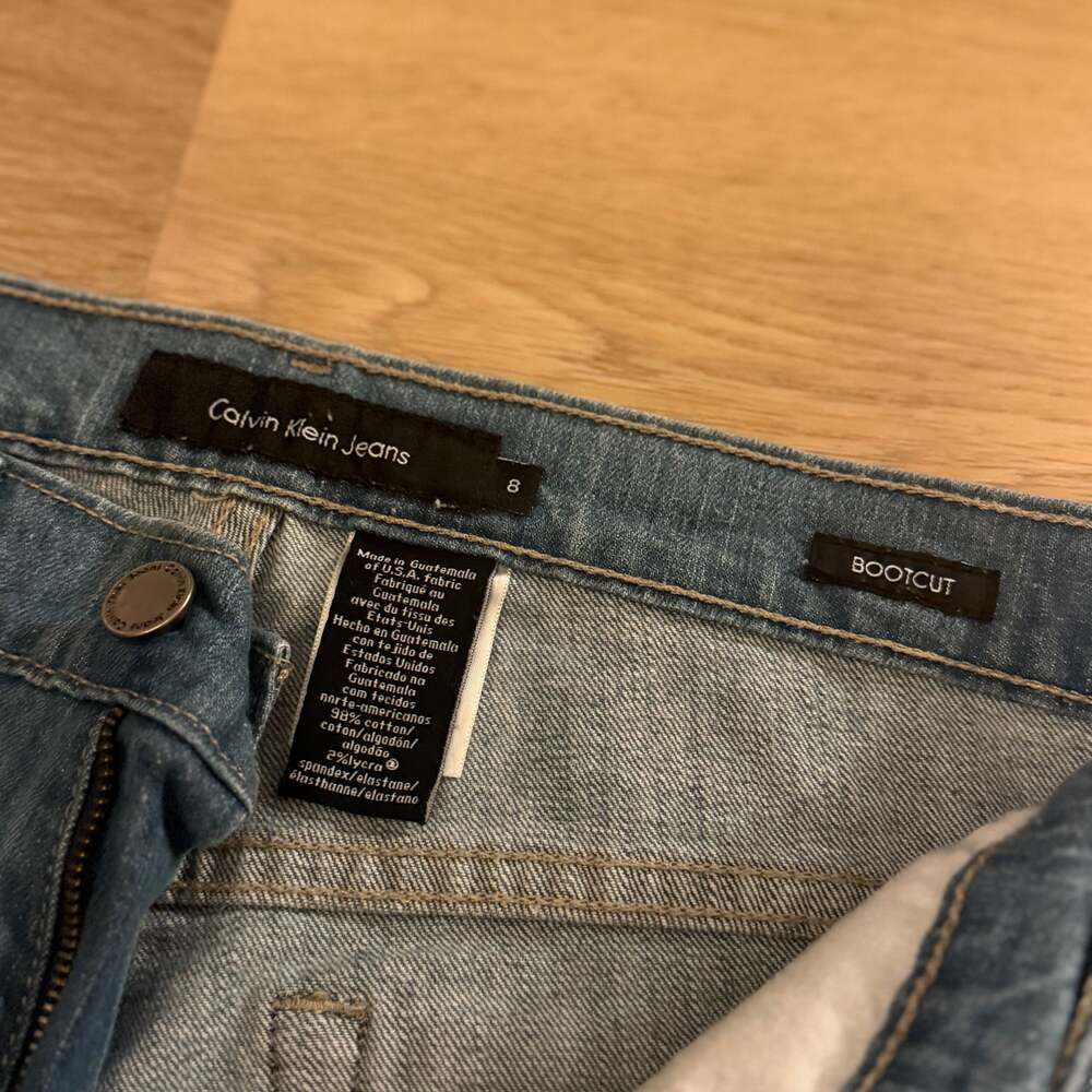 Calvin Klein Jeans Womens 8 Regular Blue Bootcut Mid Rise Dark Wash Denim Jeans